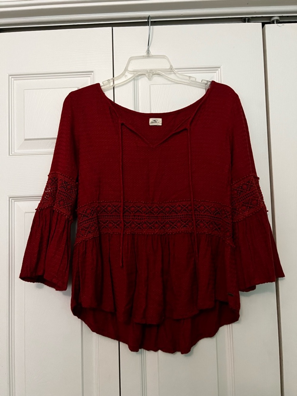 O'Neill Crochet-Trim Peasant Top